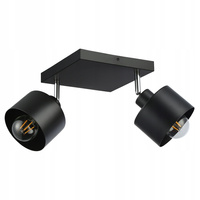 Bodové stropné svietidlo Tuba Reflektor Halogénové svietidlo 2x E27 Pohyblivé čierne Elza Masterled