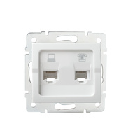 Počítačová a telefónna zásuvka RJ45 RJ11 Square White LOGI Kanlux