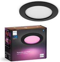 LED panel na zapustenie 12 W 1500 lm IP44 Biela a farebná atmosféra RGB + TW Black Smart SMART Zigbee Bluetooth Slim Downlights Philips HUE