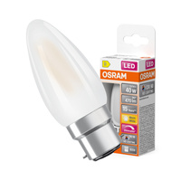 LED žiarovka B35 sviečka B22d 3,4W = 40W 470lm 2700K teplá biela CRI90 300° Filament Dimmable SUPERSTAR PLUS CLASSIC Osram