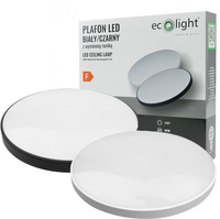 Stropné svietidlo Plafond LED 18W 1400lm 4000K neutrálna bielavymeniteľným čiernym alebo bielym rámom Ecolight