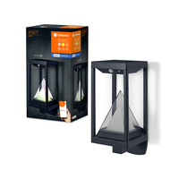 Vonkajšia solárna lampa Inteligentná fasádna nástenná lampa 6W 400lm 3000K teplá biela RGB+W Stmievateľná IP44 Čierna SMART+ Bluetooth Alps Ledvance