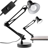 Kresliaca stolová lampa E27 TOBI Black Lumiled + stolový držiak