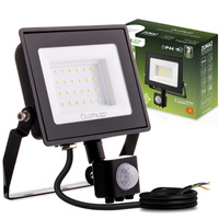 LED reflektor ZUNA2 30W 2700lm 4000K IP44 Black Senzor pohybu LUMILED