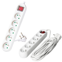 Predlžovací kábel Zástrčka 5x uzemnená zásuvka Power Strip On/Off Switch 5m White Linea Kobi