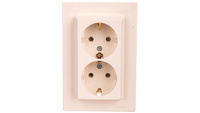 Asfora dvojité zásuvky f/u SCHUKO 2P+Z krémová (diy) EPH9901123