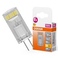 2x LED žiarovka G4 1,5W = 20W 200lm 2700K teplá biela 12V 320° LED PIN Osram