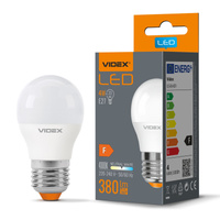 LED žiarovka E27 G45 guľka 4W = 33W 380lm 4000K neutrálna biela 240° Videx