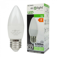 LED žiarovka B37 E27 7W 630lm 3000K teplá biela Ecolight