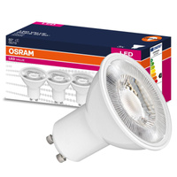 3x LED PAR16 reflektor GU10 4,5W = 50W 350lm 3000K, teplá biela 60° VALUE Osram