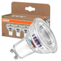 3x LED PAR16 reflektor GU10 2,5W = 50W 450lm 2700K, teplá biela 100° 180lm/W ENERGY EFFICIENCY Osram