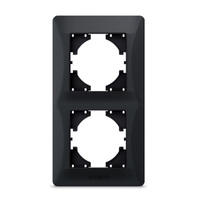 Horizontálny rám pre dvojité zásuvky Povrchová montáž čierna BINERA VIDEX