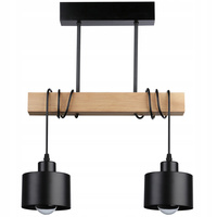 Stropné svietidlo Masterled 2x E27 čierno-hnedé závesné svietidlo Elza