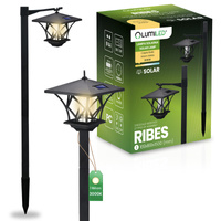 LED RIBES Solárne záhradné lampy Lucerna Vonkajší pól 150cm LUMILED