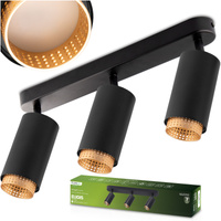 LED bodové stropné svietidlo 3x GU10 Tuba Spot ELIGIS Black LUMILED