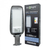 LED pouličné svietidlo 100W 13000lm 6500K, studená biela IP65 130lm/W PREMIUM Ecolight