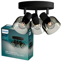 Stropné svetlo Reflektor Plafond 3x E14 LED Black Sleet Philips