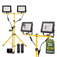 LED reflektor 2x30W Pracovný LED statív 4000K