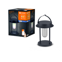 Záhradná lampa Smart Solar Lantern 3W 200lm 3000K teplá biela RGB+W Stmievateľné IP44 Čierna SMART+ Bluetooth Solar Ledvance