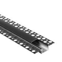 Hliníkový LED profil pre sadrokartón REGIPS široký pod omietku čierny 1m s difúzorom čierny pre LED pásy + krytky Ecolight GPS series