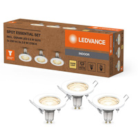 LED zapustené stropné bodové svietidlo 2,6W 230lm 3000K, teplá biela biely Ledvance Recess Essential Mesh Spot