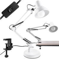 Stolová kresliaca lampa E27 TOBI White Lumiled + držiak na dosku