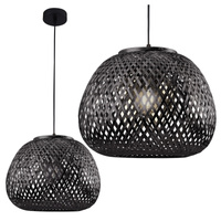 Stropné závesné svietidlo E27 Black BAMBOO NATURAL Sanico Goldlux