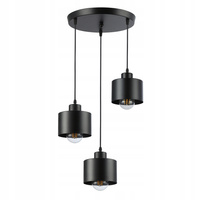 Stropné svietidlo Masterled 3x E27 Round Black Elza Pendant Lamp