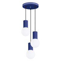 Stropné závesné svietidlo 3x G9 Round Navy Blue Moderné matné svietidlo Sollux