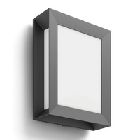 Záhradné nástenné svietidlo Vonkajšia fasádna LED lampa 6W 600lm 2700K IP44 Antracit Karp Philips