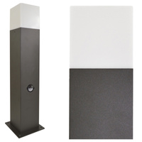 Záhradná stojaca lampa so senzorom pohybu E27 sivá biela IP44 New Sanico Goldlux