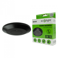 Detektor pohybu a súmraku PIR Stropný senzor na povrchovú montáž čierny 3m 360° CO Ecolight