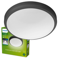 Záhradná lampa LED Plafon 6W 600lm 4000K IP54 Vodotesná čierna Doris Philips