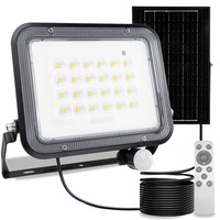 Solárne LED halogénové reflektory 100W Záhradná lampa 4000K IP65 PIR senzor pohybu + diaľkové ovládanie FULGOR LUMILED