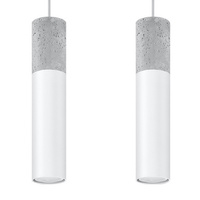 Stropné závesné svietidlo 2x GU10 Tubular White Grey Modern Borigio Sollux
