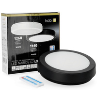 LED stropný plafón pre vonkajšiu povrchovú montáž 12W 1140lm 4000K 120° so senzorom pohybu a súmraku čierny IP65 Nairos Kobi