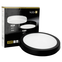 LED stropné svietidlo do kúpeľne Povrchová montáž 24W 2280lm 4000K 120° čierna IP65 Nairos Kobi