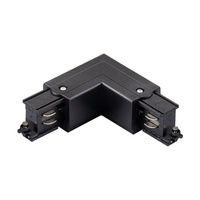 Uhlový konektor L ľavý pre 3-fázovú prípojnicu čierny Sanico Goldlux