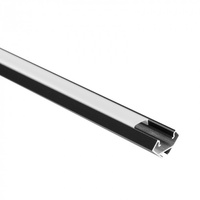 Hliníkový rohový LED profil Povrchová montáž čierna 1 m s matným difúzorom pre LED pásy + krytky Ecolight série R