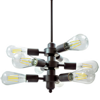 Stropné závesné svietidlo 9x E27 Black Orebro Sanico Goldlux