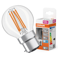 LED žiarovka P45 guľka B22d 4W = 40W 470lm 4000K neutrálna biela 300° Retrofit Filament CLASSIC Osram