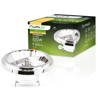 LED žiarovka G53 reflektor AR111 15W = 100W 1521lm 3000K teplá biela 24° 12V Silver LUMILED