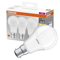 3x LED žiarovka A60 B22d 8,5W = 60W 806lm 2700K teplá biela 200° BASE Osram
