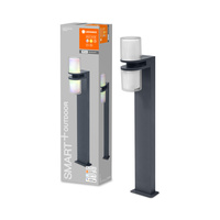 Záhradná stožiarová vonkajšia stojaca lampa LED 14W 1000lm 3000K, teplá biela RGBW Dimmable 80cm IP44 Grey SMART+ WiFi Flare Ledvance