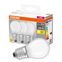 3x LED žiarovka P45 guľka E27 4W = 40W 470lm 2700K teplá biela 300° BASE Osram