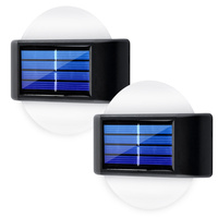 2x Solárne záhradné svietidlo LED Fasádne nástenné svietidlo Top Down Kruhové svietidlo