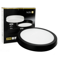 LED stropné svietidlo do kúpeľne Povrchová montáž 18W 1710lm 4000K 120° čierna IP65 Nairos Kobi