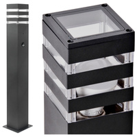 Záhradná stojaca lampa so senzorom pohybu E27 sivá IP44 Texas Sanico Goldlux