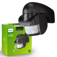 PIR senzor pohybu a súmraku IP44 čierny Virginia Philips