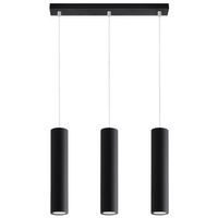 Závesné stropné svietidlo 3x GU10 Tubular Black Modern Lagos Sollux